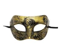 Máscara De Mascarada Máscara de mascarada de 4 piezas, máscara de Príncipe Vintage, máscara de media cara de cobre antiguo, máscaras de corona Retro, decoración de fiesta for mujer(Gold style 4)