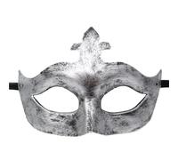 Máscara De Mascarada Máscara de mascarada de 4 piezas, máscara de Príncipe Vintage, máscara de media cara de cobre antiguo, máscaras de corona Retro, decoración de fiesta for mujer(Silver style 9)