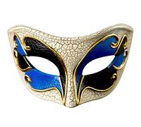 Máscara de mascarada, vintage, retro, veneciana, fiesta, Mardi Gras, disfraz de Halloween, azul, talla única