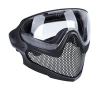 Máscara de Media Cara de Malla de Acero para Airsoft Paintball Caza Equipo Táctico de Doble Modo, MáScara Protectora Militar para Juegos de Guerra(Black)