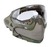 Máscara de Media Cara de Malla de Acero para Airsoft Paintball Caza Equipo Táctico de Doble Modo, MáScara Protectora Militar para Juegos de Guerra(CP)