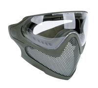 Máscara de Media Cara de Malla de Acero para Airsoft Paintball Caza Equipo Táctico de Doble Modo, MáScara Protectora Militar para Juegos de Guerra(Gray)