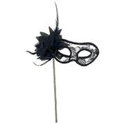Máscara de media cara de terciopelo de moda, semitransparente, encaje floral, encaje, baile de enmascaramiento, carnaval, venecia, mujer y hombre, disfraz de maquillaje sensual, C Negro, Talla única