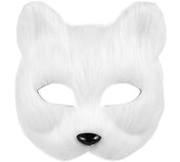 Máscara de Media Cara en Color Claro para Halloween, Mascarada DIY | Agujeros Personalizables para Ojos, Ojetes y Narices, Cómoda y Lisa, Ligera para Fiesta, Pascua