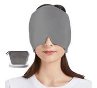 Máscara de migraña caliente y fría | Gorro antimigraña Milagro MINDTECK con bolsillo de hielo de gel integrado para relajación total antiestrés adulto, máscara de ojos fríos, ideal para la noche