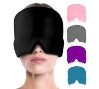 Máscara de Migraña, Sombrero de Migraña, Gorro Anti Migraña, Máscara de Migraña Reutilizable, Diadema de Migraña, Sombrero Alivio de Dolor Cabeza Alivio Tensión, gel de doble capa 420g (Negro)