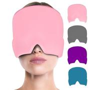 Máscara de Migraña, Sombrero de Migraña, Gorro Anti Migraña, Máscara de Migraña Reutilizable, Diadema de Migraña, Sombrero Alivio de Dolor Cabeza Alivio Tensión, gel de doble capa 420g (Rosa)