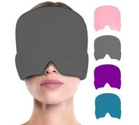 Máscara de Migraña, Sombrero de Migraña, Gorro Anti Migraña, Máscara de Migraña Reutilizable, Diadema de Migraña, Sombrero Alivio de Dolor Cabeza Alivio Tensión, gel de doble capa 420g (Gris)
