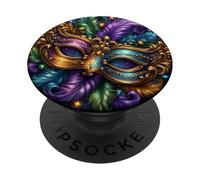 Máscara de Moda de Mardi Gras y Nueva Orleans Louisiana Cute NOLA PopSockets PopGrip Adhesivo