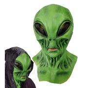 Máscara de monstruo verde espeluznante, accesorio ligero de disfraces, decoración de eventos temáticos, pieza de disfraz de cabeza completa, adecuada para bailes de máscaras, espectáculos de teatro