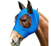 Máscara de mosca de caballo con orejas, máscara elástica de licra con protección UV, malla fina transpirable antiinsectos, cubierta de ojos para caballo, caballo, miniatura, participación y uso en