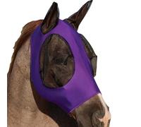 Máscara de mosca de caballo con orejas, tela elástica transpirable, gran espacio para los ojos y defensa UV completa para una protección cómoda (morado ligero)