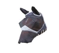 Máscara de mosca de caballo con suave en la piel y malla transpirable completa protección UV correas ajustables para el cuello