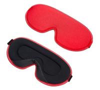 Máscara de noche de seda Máscara de sueño 3D de espuma con memoria, parches para los ojos, manta de sombra de viaje, descanso, relajación, diadema para ayudar a una noche completa (A-Red(Silk Mask))