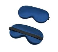 Máscara de noche de seda para los ojos de seda imitada, máscara de sueño acolchada, parche de sombreado, diademas para portátil, viaje, relajación, descanso para una noche completa (Dark Blue)