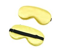 Máscara de noche de seda para los ojos de seda imitada, máscara de sueño acolchada, parche de sombreado, diademas para portátil, viaje, relajación, descanso para una noche completa(Gold)