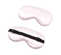 Máscara de noche de seda para los ojos de seda imitada, máscara de sueño acolchada, parche de sombreado, diademas para portátil, viaje, relajación, descanso para una noche completa (Pink)