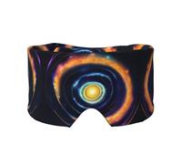Máscara de ojeras para dormir con estampado de energía cósmica en espiral espacial, diadema ajustable para yoga, viajes, mantiene el calor y ayuda cómoda