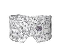 Máscara de ojeras para dormir con estampado de hierbas y plantas herbáceas, diadema ajustable para yoga, viajes, mantiene el calor y ayuda cómoda