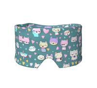 Máscara de ojeras para dormir con estampado de zorro, regalos suaves para hombres y mujeres, diadema ajustable para yoga y viajes
