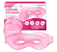 Máscara de Ojeras Refrescante, Máscara Refrescante Ojos, 2 Parches de Ojos para Bolsas y Ojeras, Compresas Frías Ajustables y Reutilizable para Ojo,Relájate en Casa,Reducir ojoss Cansados