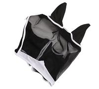 Máscara de ojo de caballo, satén de alta elasticidad, material de malla, máscara de mosca de caballo con malla de orejas, máscara de mosca de caballo desmontable para caballos (L)