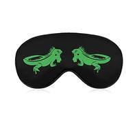 Máscara de ojo de camaleón de lagarto verde para dormir Blackout Night Blindfold con correa ajustable para hombres, mujeres, viajes, yoga, siesta