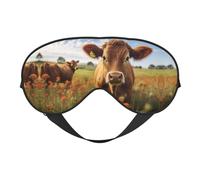 Máscara de ojo de vaca roja para dormir, máscara de sueño que bloquea perfectamente la luz para mujeres y hombres, diadema suave y cómoda para viajar