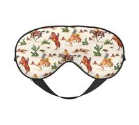 Máscara de ojos acogedora con estampado de caballo y correa ajustable, para siesta, noche, viajes, camping, yoga y relajación