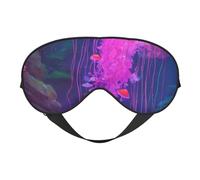 Máscara de ojos ajustable con estampado de hongos mágicos para viajes al aire libre, camping, meditación, relajación