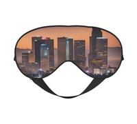 Máscara de ojos ajustable con estampado de horizonte de Los Ángeles para viajes al aire libre, para dormir, acampar, meditación, relajación
