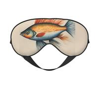Máscara de ojos ajustable con estampado de pez volador de cártamo para viajes al aire libre, para dormir, acampar, meditación, relajación