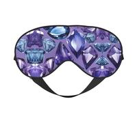 Máscara de ojos azul amatista 03 para dormir, máscara de sueño que bloquea perfectamente la luz para hombre y mujer, diadema suave y cómoda para viajar