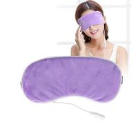 Máscara de Ojos Calentada, Eléctrica USB Calentamiento Portátil Steam Eyeshade Lavanda Máscara de Ojos Masajeador de Ojos Sleep Travel Máscara de Ojos Portátil para Aliviar la(púrpura)