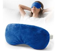 Máscara de ojos calentada para microondas para ojos secos, compresa húmeda para terapia de ojos secos con linaza, funciona con alivio de ojos secos, blefaritis y tratamiento de ojos orzuelo (azul)