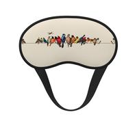 Máscara de ojos colorida con estampado de pájaros, con buen efecto de sombreado, es una opción ideal para viajes, meditación, etc