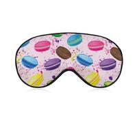 Máscara de ojos colorida de galletas de macarrón francés para dormir con los ojos vendados y correa ajustable para dormir y viajar