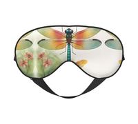 Máscara de ojos colorida de libélula de doble cara, protección ocular suave para viajes, noche, máscara de sueño para hombres y mujeres