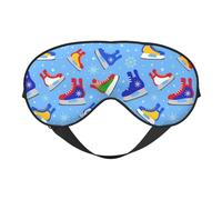 Máscara de ojos cómoda con estampado creativo de elementos de hockey y cobertura completa, ligera, para hombres y mujeres, al aire libre, viajes, relajación