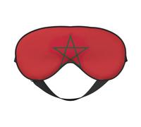 Máscara de ojos cómoda con estampado de bandera de Marruecos, transpirable, ajustable, para hombres y mujeres, ligera, para viajes, yoga, trabajo