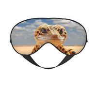 Máscara de ojos cómoda con estampado de leopardo y arena, transpirable, ajustable, para hombres y mujeres, ligera, para viajes, yoga, trabajo