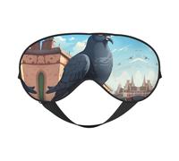 Máscara de ojos cómoda con estampado de paloma de dibujos animados, correa ajustable, siesta, noche, viajes, camping, yoga y relajación