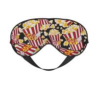 Máscara de ojos cómoda con estampado de palomitas de maíz, cobertura completa, ligera, para hombres y mujeres, viajes al aire libre, relajación