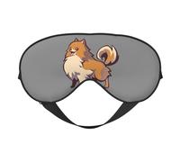 Máscara de ojos cómoda con estampado de perro Pomerania, con correa ajustable, para siesta, noche, viajes, camping, yoga y relajación