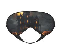 Máscara de ojos cómoda con estampado de terror de Halloween, cobertura completa, ligera, para hombres y mujeres, viajes al aire libre, relajación