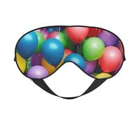 Máscara de ojos cómoda con globos coloridos con estampado de cielo azul, transpirable, ajustable, para hombres y mujeres, ligera, para viajes, yoga, trabajo