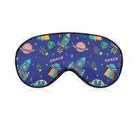 Máscara de ojos cómoda y ligera con los ojos vendados para hombres, mujeres y niños, máscara de seda para dormir, descanso para el almuerzo, viajes, máscara de ojos para dormir (alien UFO Spaceship Un