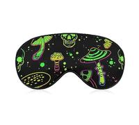 Máscara de ojos cómoda y ligera para niños, adolescentes, niñas, mujeres, Trippy Alien Mushroom Art, antifaz para dormir para dormir, avión, juego con los ojos vendados, lavable a máquina