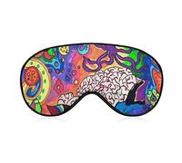 Máscara de ojos cómoda y supersuave para hombres, mujeres, niños, máscara de dormir de seda, máscara de ojos para dormir con correa elástica (acid trip pulpo trippy art)