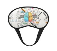 Máscara de ojos con borde negro con estampado de cerebro humano, con buen efecto de sombreado, es una opción ideal para viajes, meditación, etc